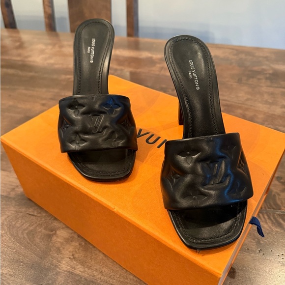 Louis Vuitton Black Heeled Sandals - Picture 1 of 6